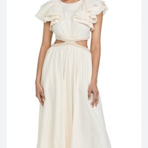 Zimmermann Cream Pleated Dress